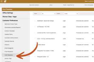 FieldRoutes Forms Admin area